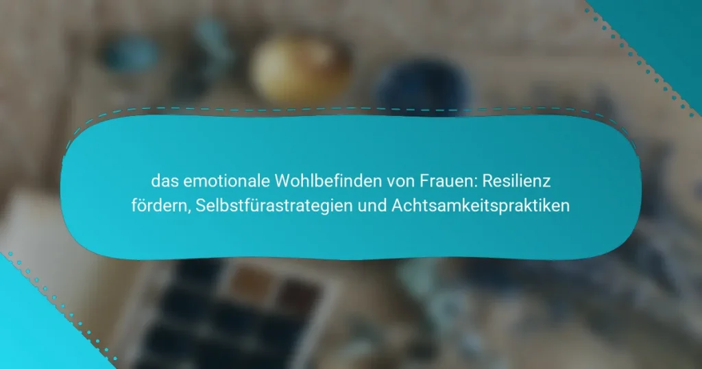 das emotionale Wohlbefinden von Frauen: Resilienz fördern, Selbstfürastrategien und Achtsamkeitspraktiken