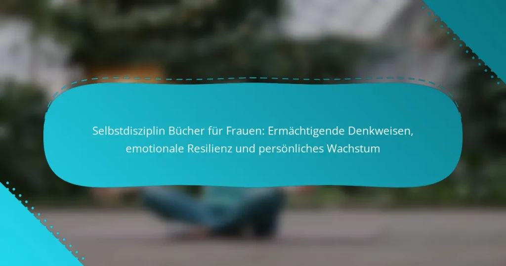 Selbstdisziplin Bücher für Frauen: Ermächtigende Denkweisen, emotionale Resilienz und persönliches Wachstum