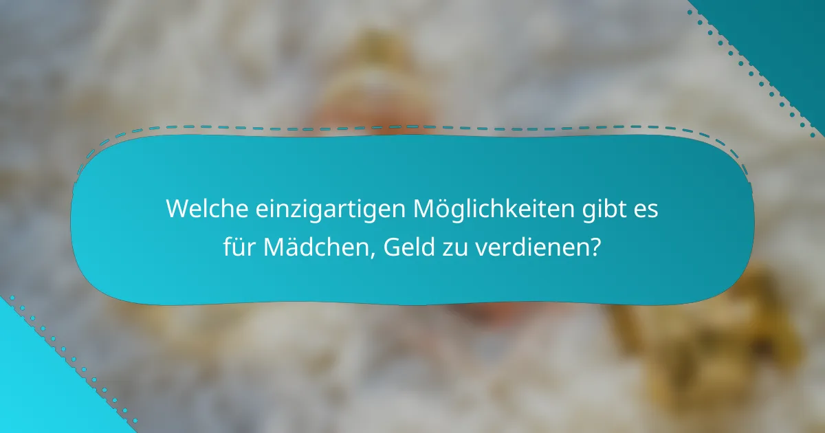 Welche einzigartigen Möglichkeiten gibt es für Mädchen, Geld zu verdienen?