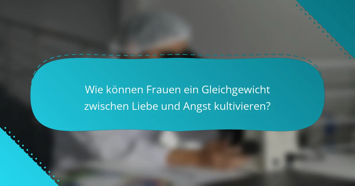 Wie können Frauen ein Gleichgewicht zwischen Liebe und Angst kultivieren?
